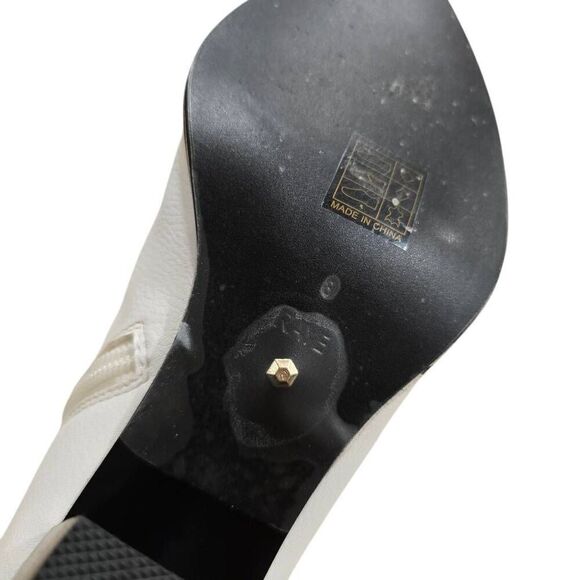 Revolve Raye Landon Bootie Womens 8 White Leather Side Zip Block Heel Formal Ank - Picture 6 of 6